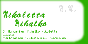 nikoletta mihalko business card